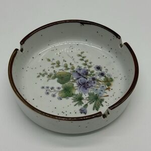 VTG Otagiri Speckled Stoneware Floral Ashtray Japan Retro Flower Kitchen Decor